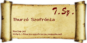 Thurzó Szofrónia névjegykártya
