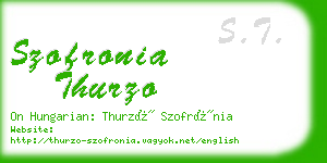 szofronia thurzo business card